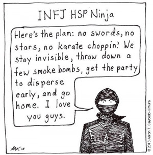 INFJ HSP Ninja. HSP Cartoon from infjoe.wordpress.com.