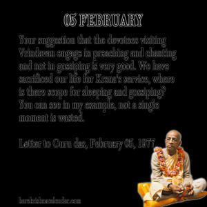 quotes of Srila Prabhupada, which he spock in the month of February ...