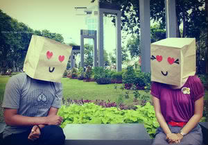 couple, cute, dorky, funny, green, heart, hipster, love