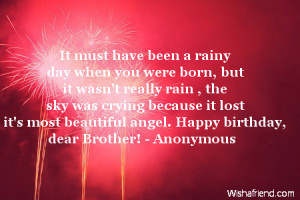 ... it lost it's most beautiful angel. Happy birthday, dear Brother