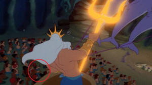 King Triton arrives at the arena, you can briefly see Mickey Mouse ...