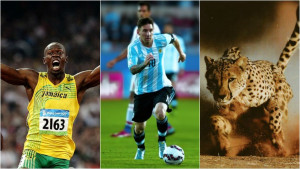 Usain Bolt, Then Messi, Then an Cheetah.