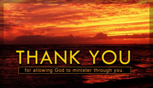 Thank You For Allowing God To Minister Ecard