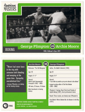 George Plimpton, boxing vs. Archie Moore, 1959, Stillman’s Gym, NYC
