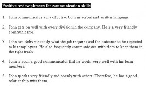 Employee evaluation phrases free positive.