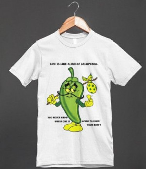 JALAPENO CARTOON QUOTE T-shirt. ONE CARTOON IS WORTH A THOUSAND WORDS ...