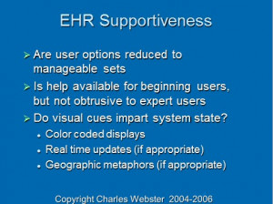 ... 42-47: EMR EHR Usability Principles and Workflow: Supportiveness