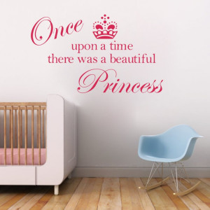 ... Princess Crown Wall Sticker Decals Quote Girls Room Decor Vinyl RD