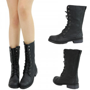 black-ankle-lace-up-boots-for-womenblk-round-toe-lace-up-combat ...