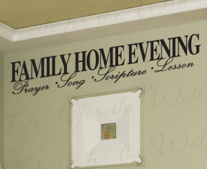 Wall Decal Sticker Quote Vinyl Large Family Home Evening LDS Mormon ...