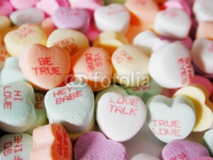Photo: candy hearts with love sayings on them