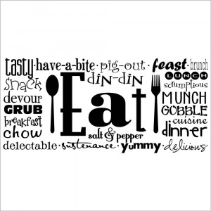 Eat (Phrases) wall saying vinyl lettering art decal quote sticker home ...