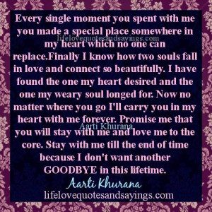 ... me you made a special place somewhere in my heart which no one can