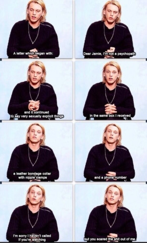 Jamie Campbell Bower -- scary fan letter. Sooo funny!