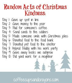 random+acts+of+kindness+for+Christmas | 10 Random Acts of Christmas ...