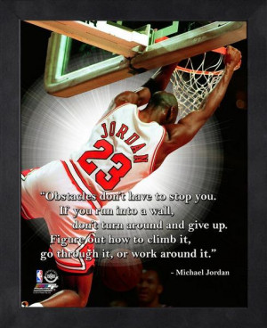 Chicago Bulls Michael Jordan Obstacles Framed Pro Quote