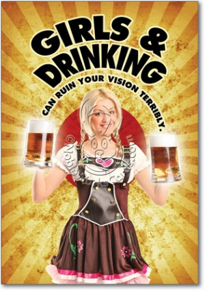 Girls And Drinking Adult Funny Birthday Card Nobleworks