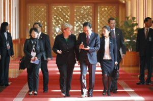 ... south korea s president lee myung bak at the presidential blue house
