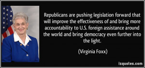 ... foreign assistance around the world and bring democracy even further