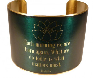 Buddha Quote with Lotus Brass Quote Cuff Buddhism by accessoreads, $38 ...