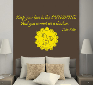Sun Wall Decals Quote Keep Your Face to the Sunshine Home Interior ...