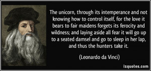 The unicorn, through its intemperance and not knowing how to control ...