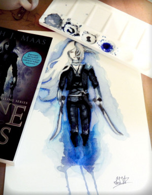 watercolor painting i did of the Throne of Glass cover :)