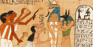 Scene from the Book of the Dead of Hunefer. Egypt, c. 1280 BC