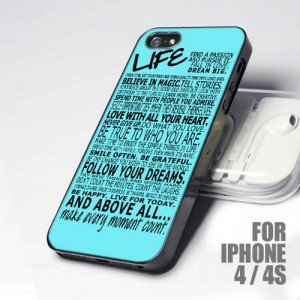 New Baby Blue Inspiring Life Quotes design for iPhone 4 or 4s Case