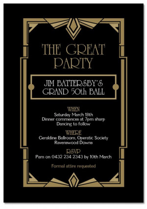Great Gatsby Invitation Templates