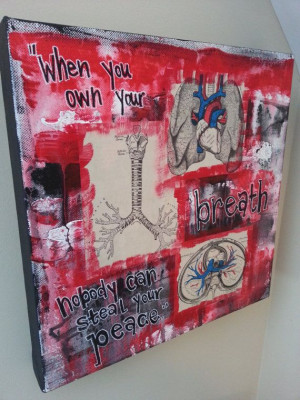 Lungs Multimedia Original Acrylic Art with Breath Quote Grey's Anatomy