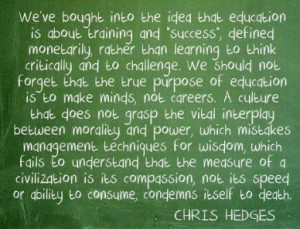 The purpose of an academic education is simple: