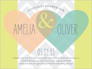 Patterned Hearts Bridal Shower Invitation