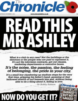 The Chronicle uses words of Sir Bobby Robson to respond to Newcastle ...