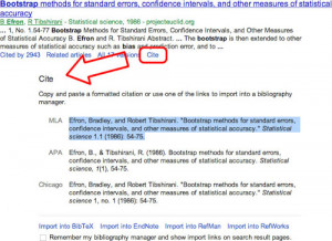 Google Scholar makes APA formatted reference only a few clicks away