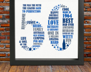 Personalized Birthday Gift Print- 50th birthday, 50th birthday gift ...