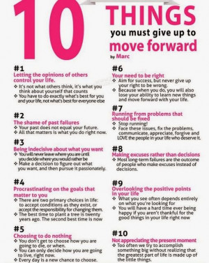 10 Things You Must Give Up To Move Forward Welcome to 2014!! As with ...