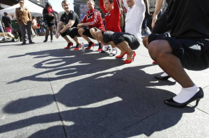 Square in Toronto for the fourth annual Walk a Mile in Her Shoes ...
