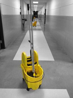 Finished up stripping the wax from a long school hallway. Edited out ...