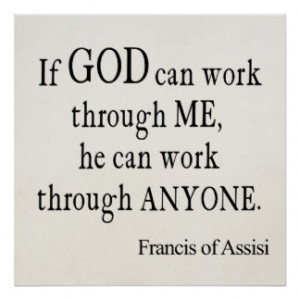 Vintage St. Francis of Assisi God Religious Quote Poster