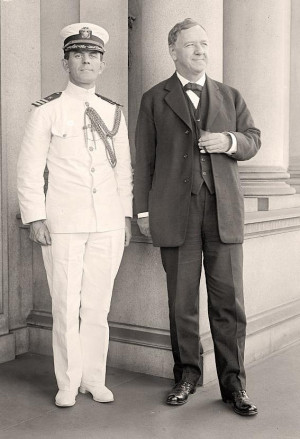 Daniels Josephus Secretary of the Navy 1913 1921 With His Aide