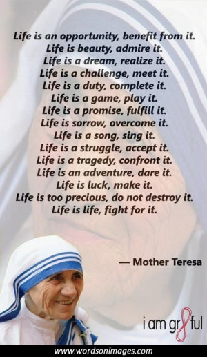 Quotes of mother teresa