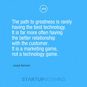 The path to greatness is rarely having the best technology. It is far ...