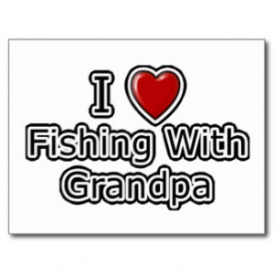 Heart Fishing with Grandpa Postcard
