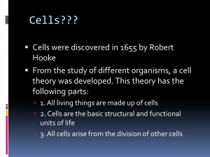 cells robert hooke slide 5 the cell theory 3 parts 1 all organisms are