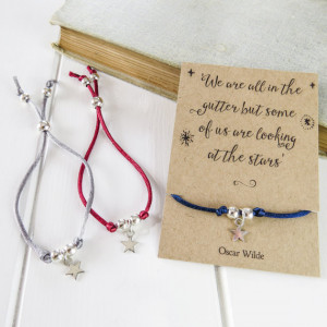 ... with Oscar Wilde Quote - Gift for book lover - Silk cord bracelet