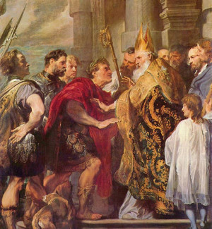 Saint Ambrose and Emperor Theodosius I