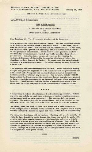 AR7254 D. President John F. Kennedy Addresses Members of the White ...