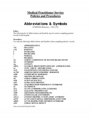 Medical Practitioner Service Abbreviations and Symbols by MikeJenny
