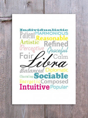 Libra Characteristics Personality Traits Typography by revigorer